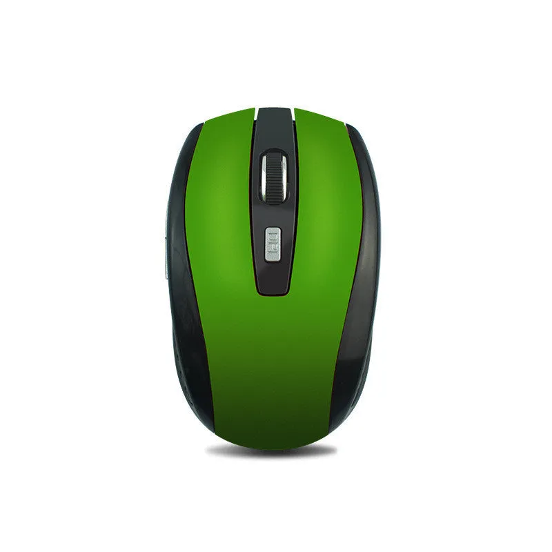 Matte wireless mouse in peacock blue with USB receiver, 2.4GHz, 1000dpi, six buttons, 101x60x35mm