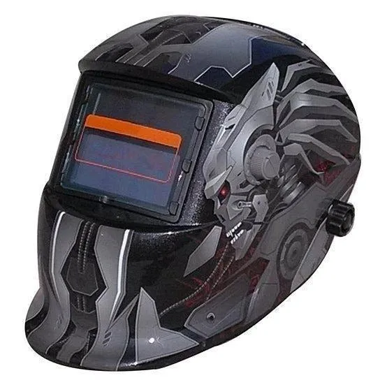 LCD solar welding mask with auto-darkening lens and adjustable head straps for eye and face protection