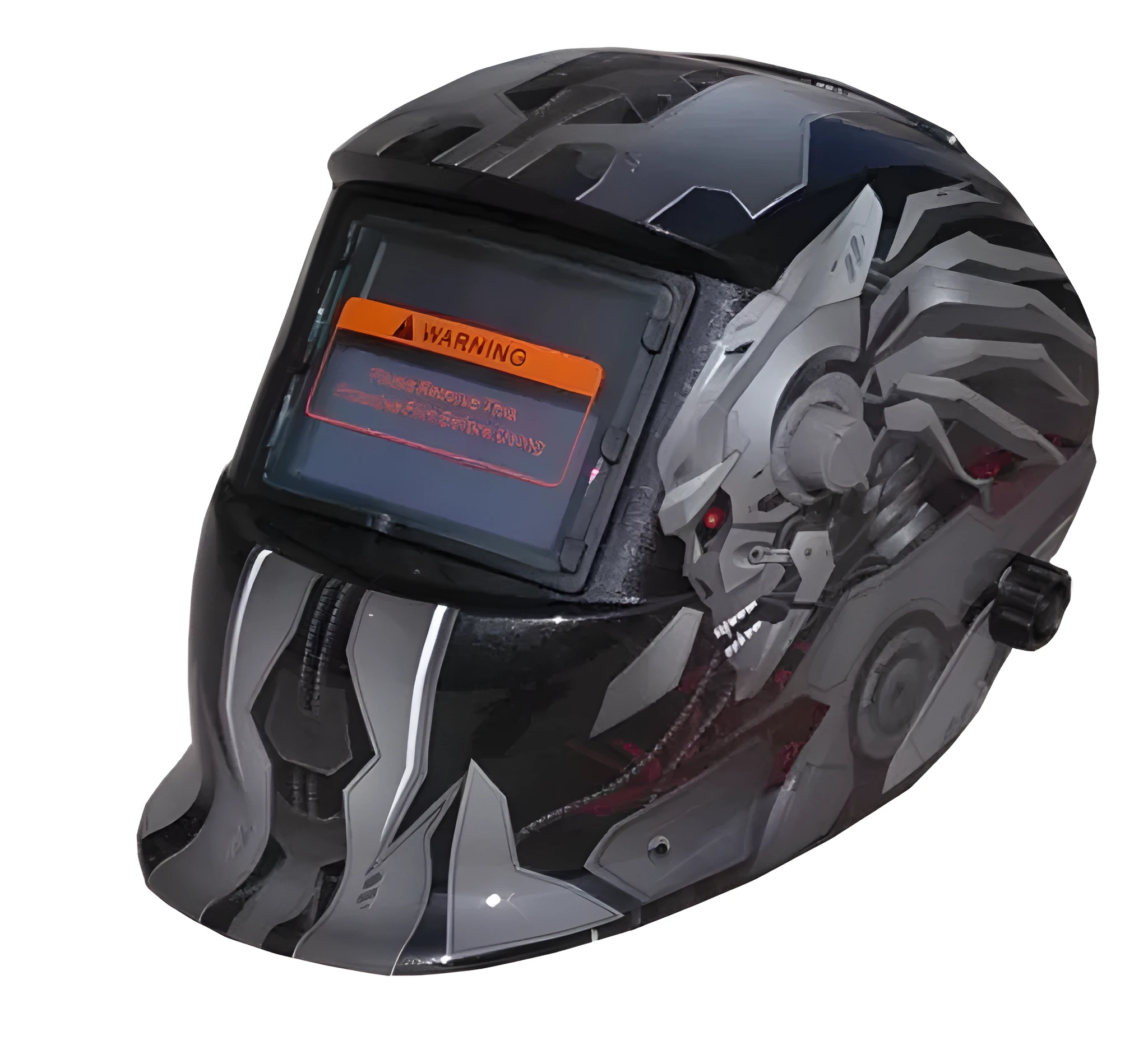 LCD solar welding mask with auto-darkening lens and adjustable head straps for eye and face protection