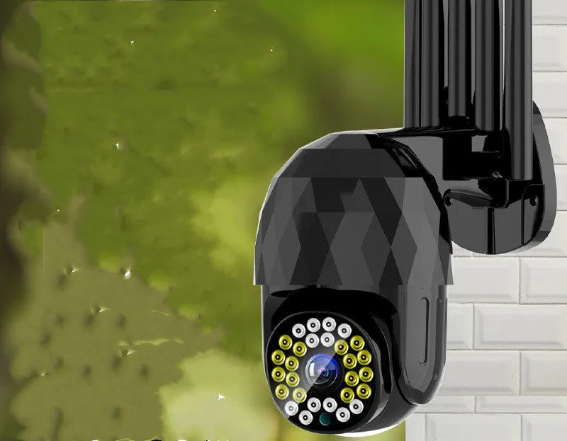 Wireless smart home HD monitor network camera, 2MP 1080P, 28 LED lights, black ABS spherical design
