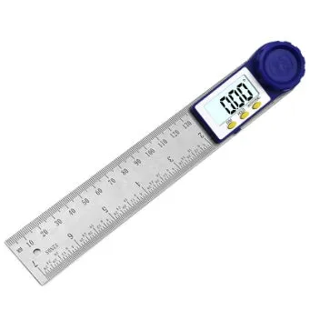 Multifunctional woodworking electronic ruler 200mm stainless steel digital angle ruler on workbench