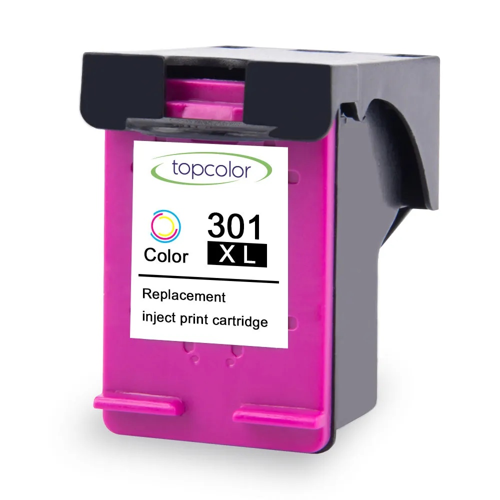 Topcolor 301XL replacement ink cartridge for HP 301, black and colour options, 15ml 17ml