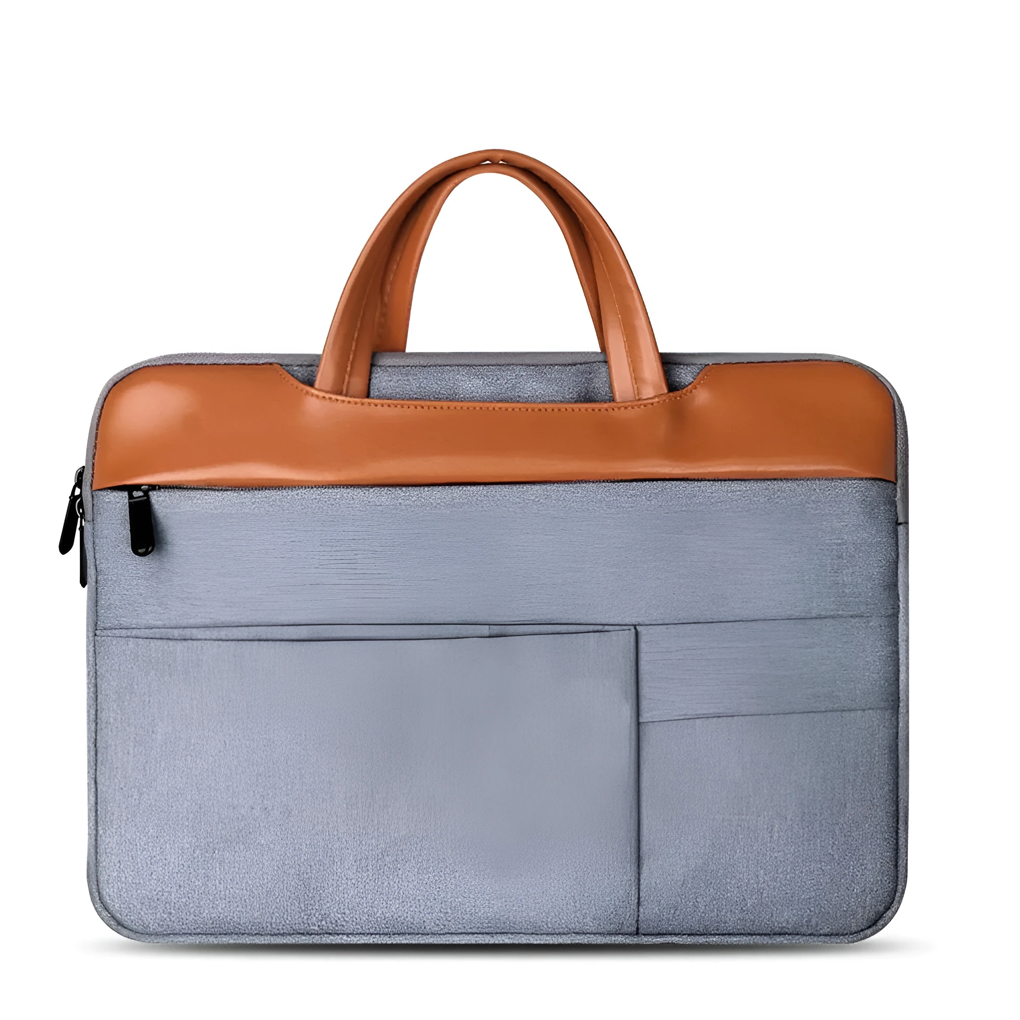 Grey nylon official document liner laptop bag for 15-inch devices with zip closure