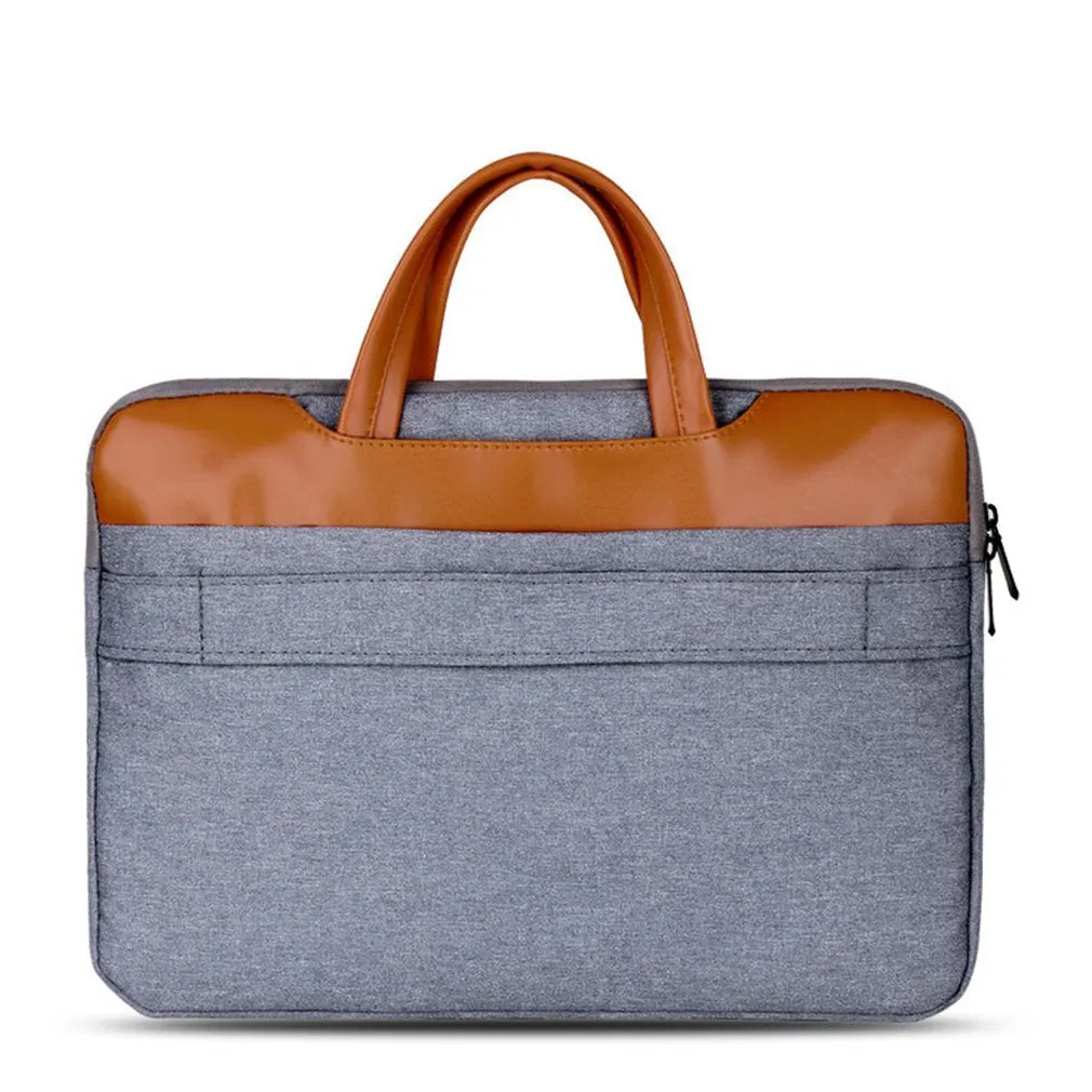 Grey nylon official document liner laptop bag for 15-inch devices with zip closure