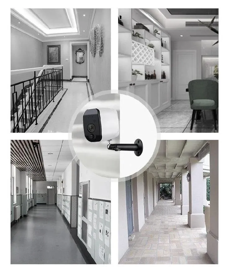 Solar powered wireless surveillance camera with PIR motion detection and 1080P HD resolution