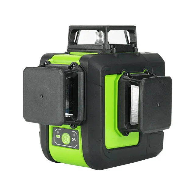 Compact 2-wire laser level gauge with red or green 635nm beam on a work surface