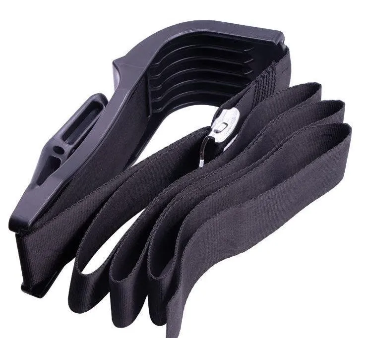 Black car seat belt cover for pregnant women with ABS injection frame, 60x200mm size on co-pilot belt