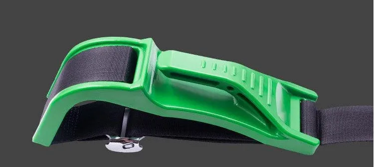 Black car seat belt cover for pregnant women with ABS injection frame, 60x200mm size on co-pilot belt