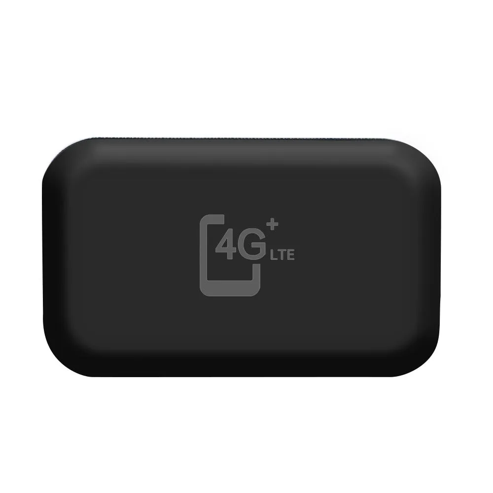 Unlocked 150Mbps Wi-Fi 4G router with lithium battery in black plastic casing