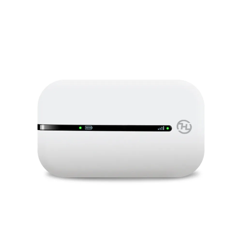 Unlocked 150Mbps Wi-Fi 4G router with lithium battery in black plastic casing