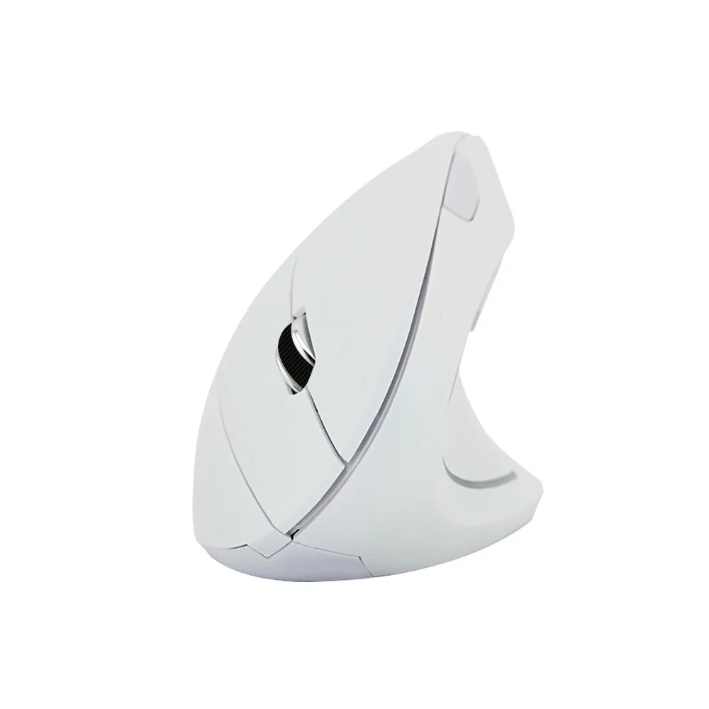 Wired black optical mouse with ergonomic handheld shape, six buttons, four-way scroll wheel, and USB cable on a desk