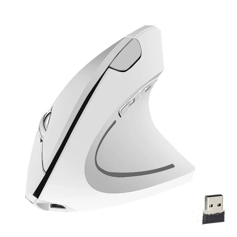 Wired black optical mouse with ergonomic handheld shape, six buttons, four-way scroll wheel, and USB cable on a desk