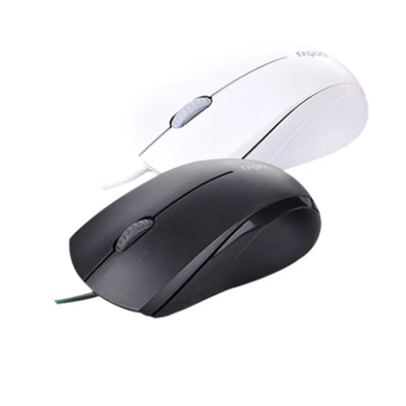 Black wired USB optical mouse with 1000dpi sensor, ergonomic shape, and 1.5-metre cable for desktop computers