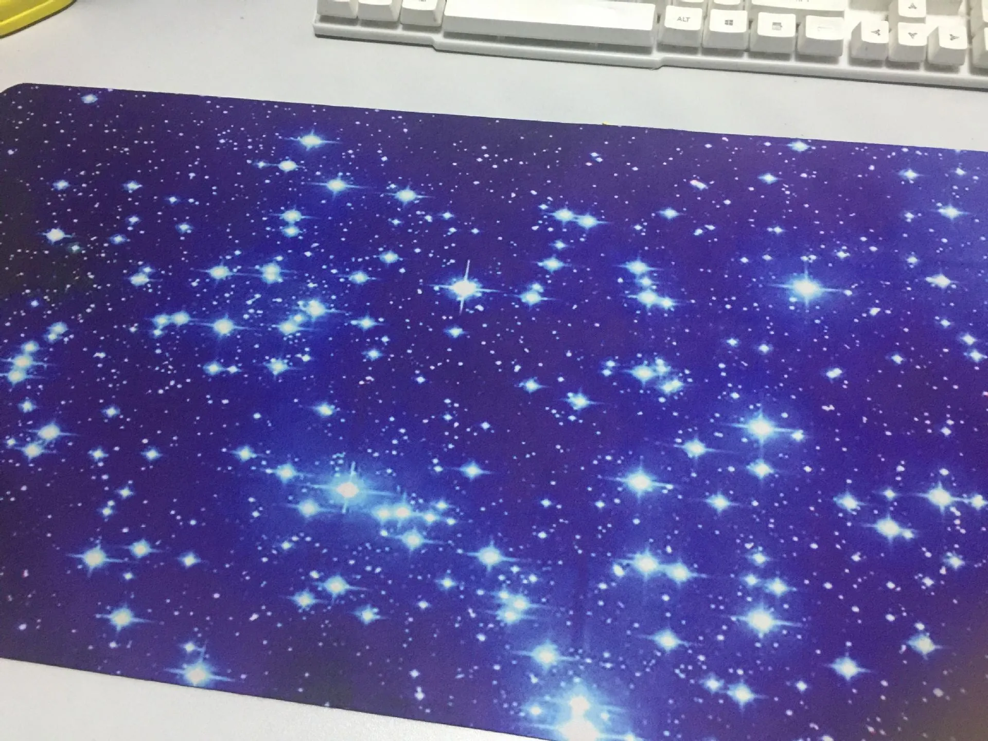 Blue star mouse pad with high-density fabric surface and anti-skid natural rubber base
