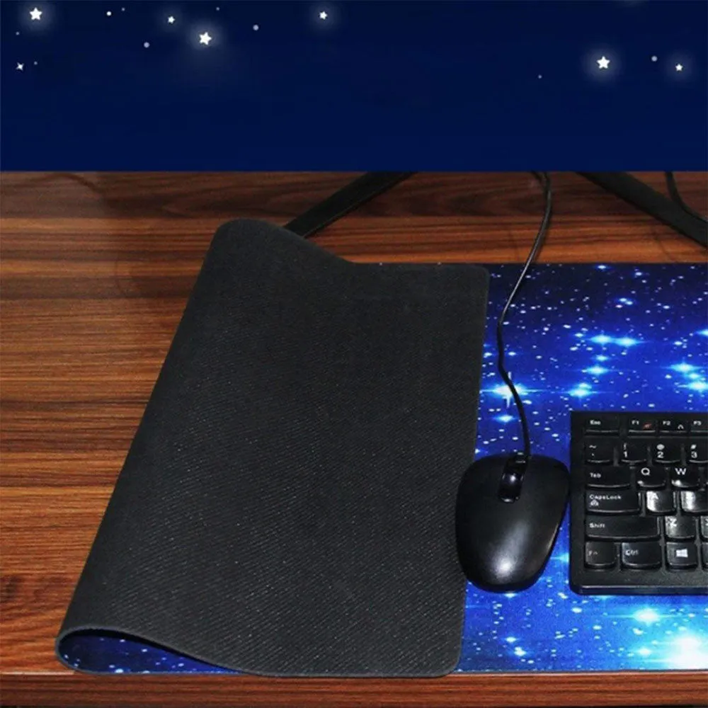 Blue star mouse pad with high-density fabric surface and anti-skid natural rubber base
