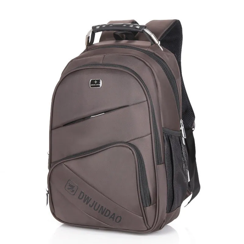 Large men's travel backpack in black with USB port and anti-theft zipper