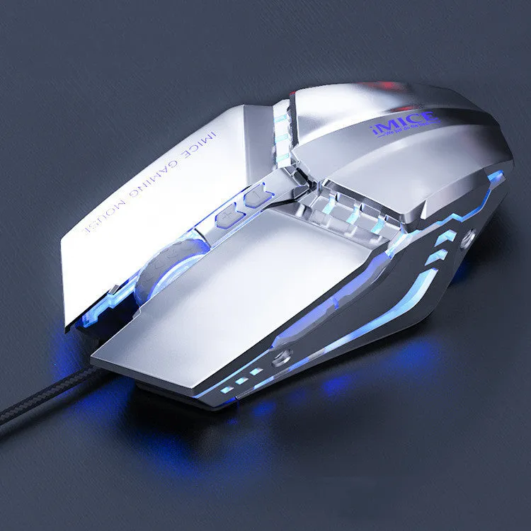 RGB breathing light wired gaming mouse with seven buttons and four-way scroll wheel