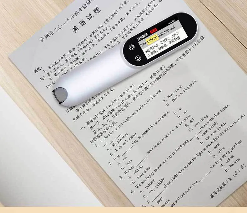 Three-generation WiFi smart scanning pen in pearl white with 16GB storage for textbook translation and scanning