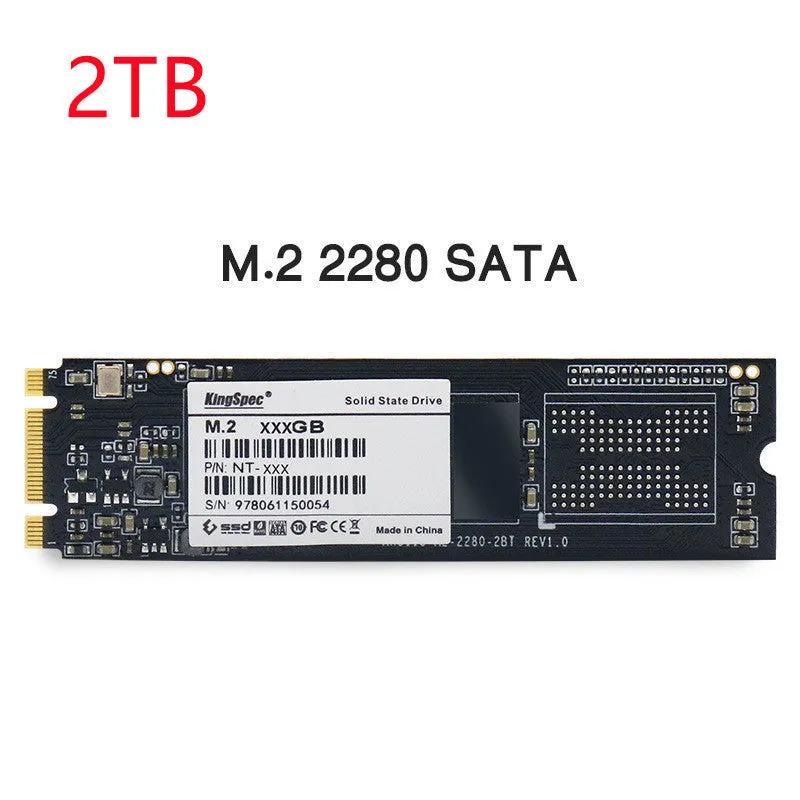 KingSpec M.2 NGFF 2280 SATA SSD solid state drive black PCB 22x80mm