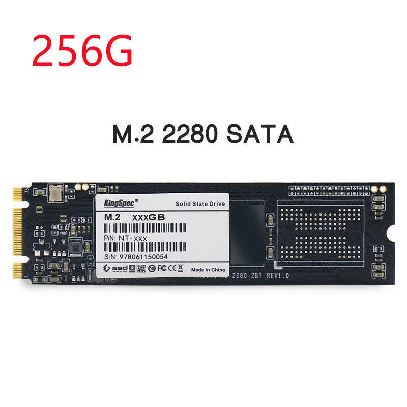 KingSpec M.2 NGFF 2280 SATA SSD solid state drive black PCB 22x80mm