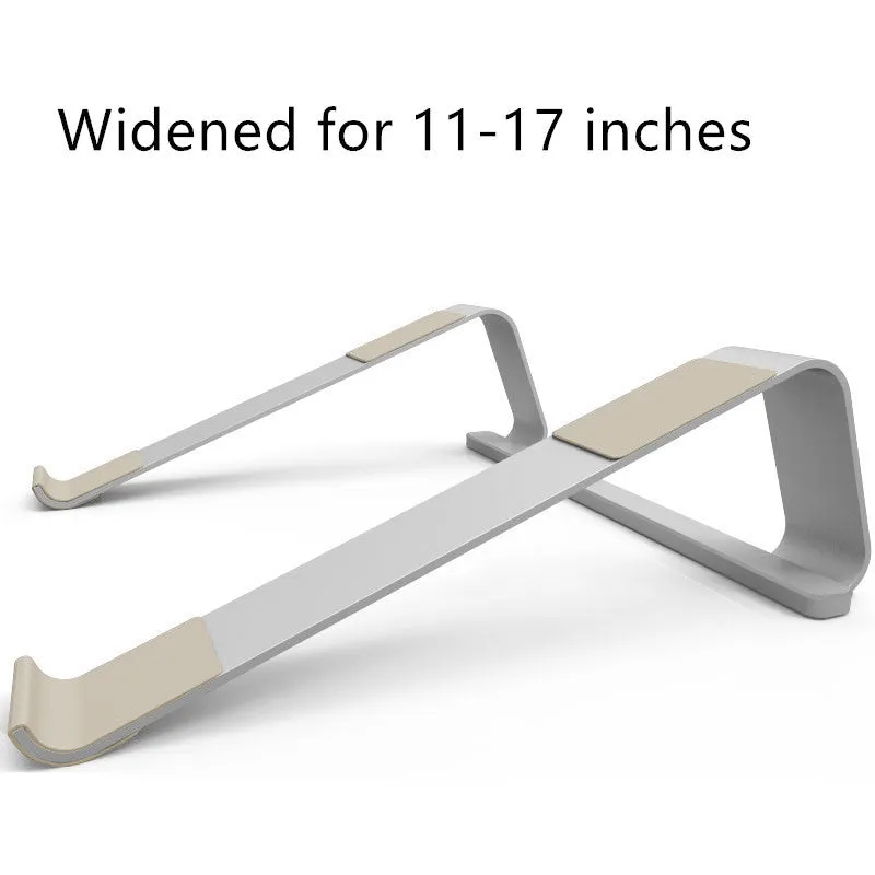 Aluminium alloy laptop stand for 11-17 inch laptops, basic 262x210x82mm size, silver finish
