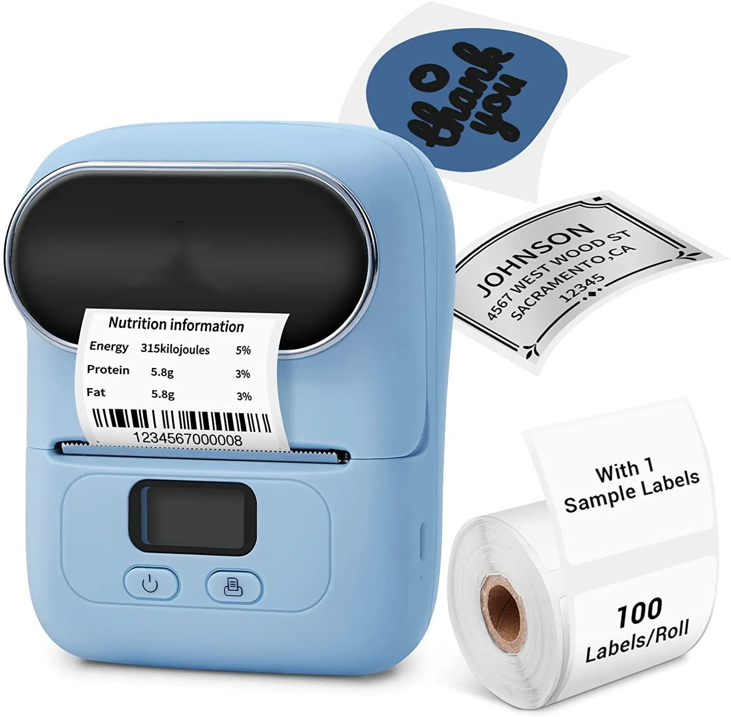 New handheld bar code printer in white plastic with Bluetooth and USB port