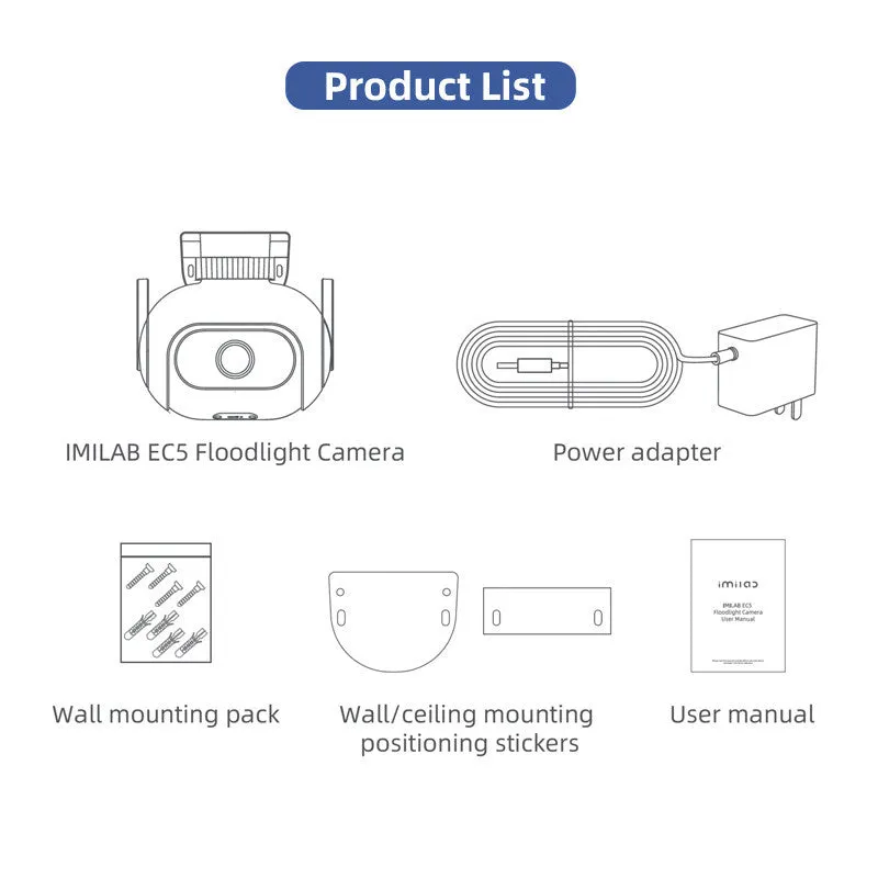 IMILAB EC5 outdoor floodlight security camera in white with 2K resolution and 360 degree rotation