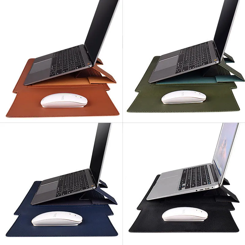 Laptop protective holster bracket inner bag leather texture PU in Black for 13.3 inch laptop simple style