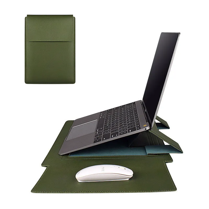 Laptop protective holster bracket inner bag leather texture PU in Black for 13.3 inch laptop simple style