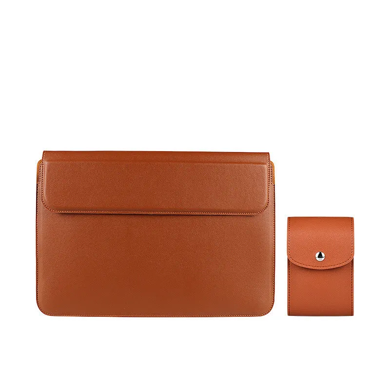 Laptop protective holster bracket inner bag leather texture PU in Black for 13.3 inch laptop simple style