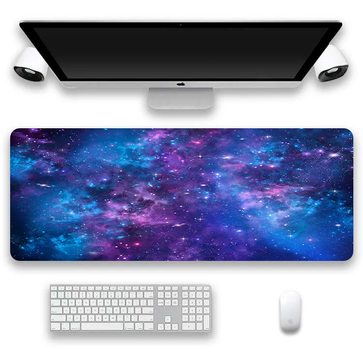 Non-slip rubber cloth keyboard mat with star mouse design printed using L heat transfer on a desk