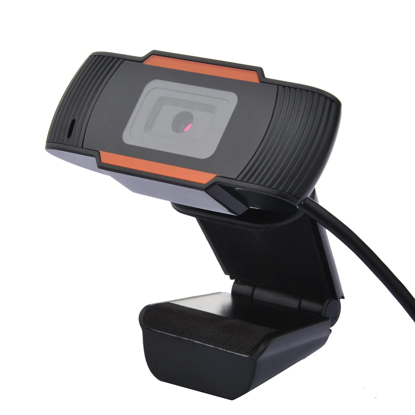 12.0MP USB 2.0 web camera in black and silver with glass lens and built-in microphone