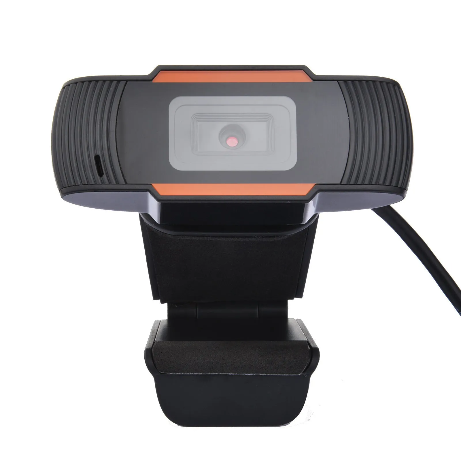 12.0MP USB 2.0 web camera in black and silver with glass lens and built-in microphone