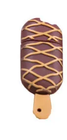 White ice cream shaped silicone USB 2.0 flash drive with 32GB capacity on a plain background
