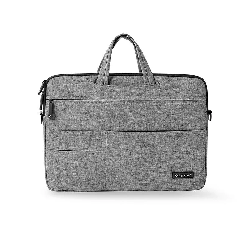 Okade super thin waterproof shockproof burlap laptop shoulder bag for 13 inch MacBook Pro in gray