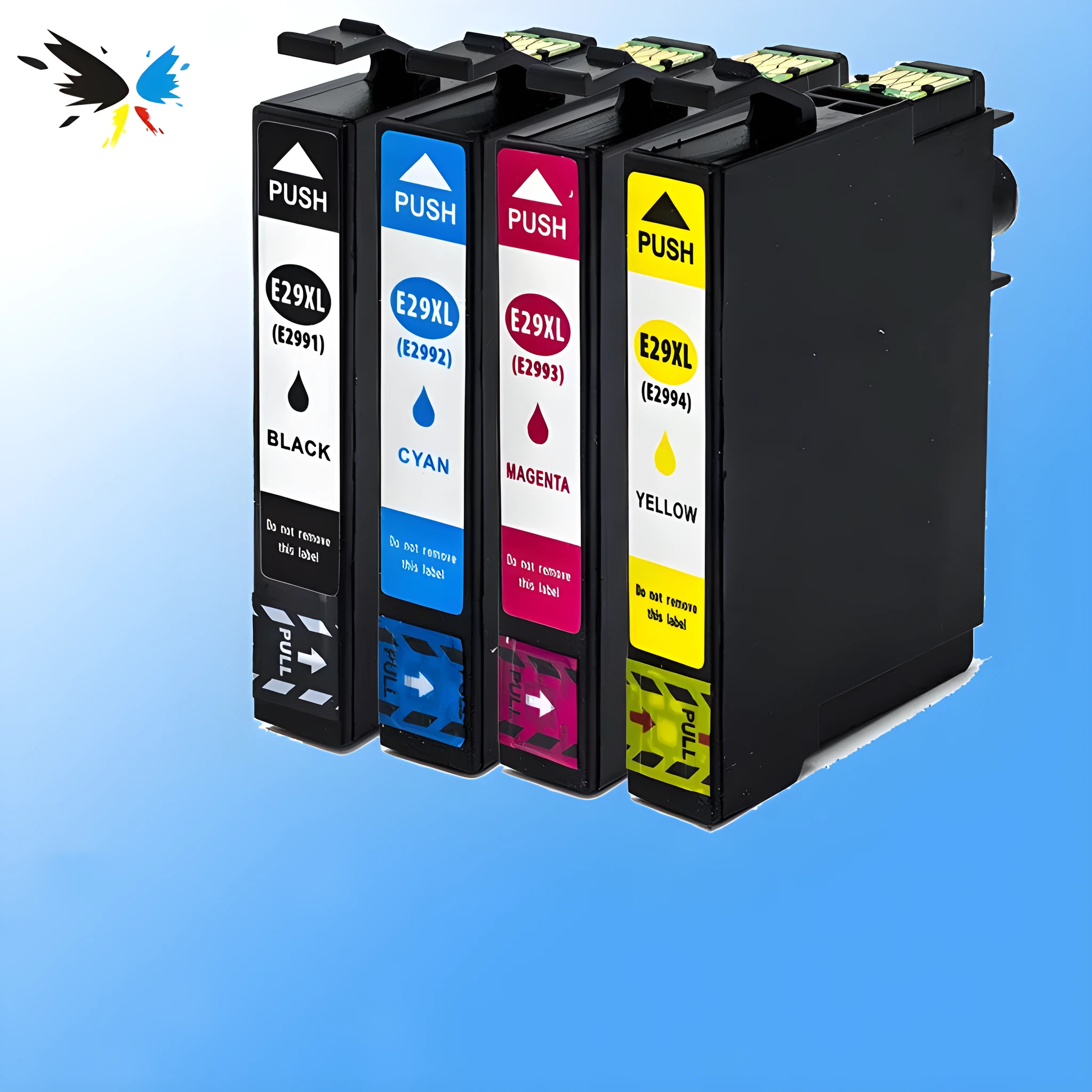 Set of 4 compatible ink cartridges black cyan magenta yellow for Epson Expression Home printers
