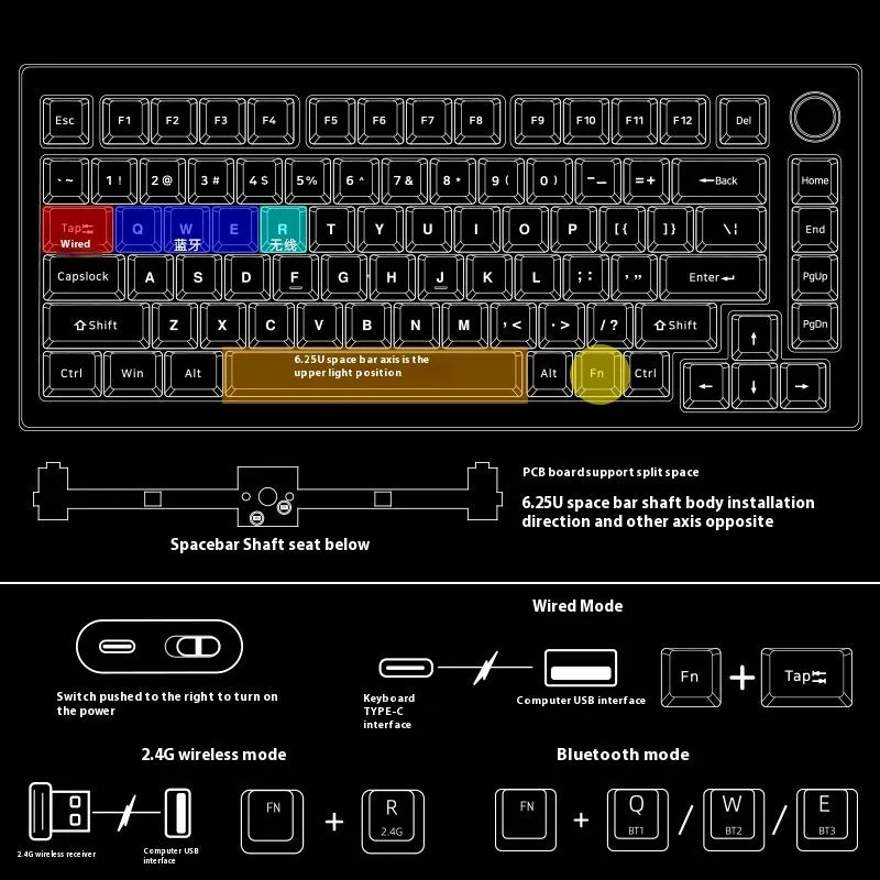 Heiji Snake aluminium mechanical keyboard kit with multiple colour options and assembly tools