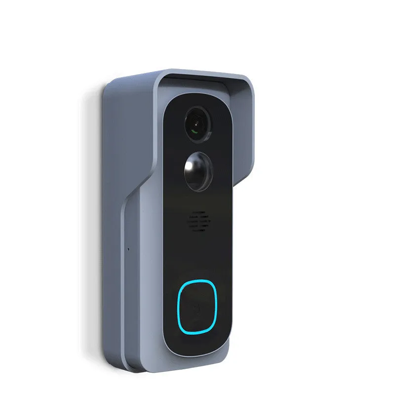 RSH-C600 grey smart WiFi doorbell camera with HD lens and USB power cable for home security