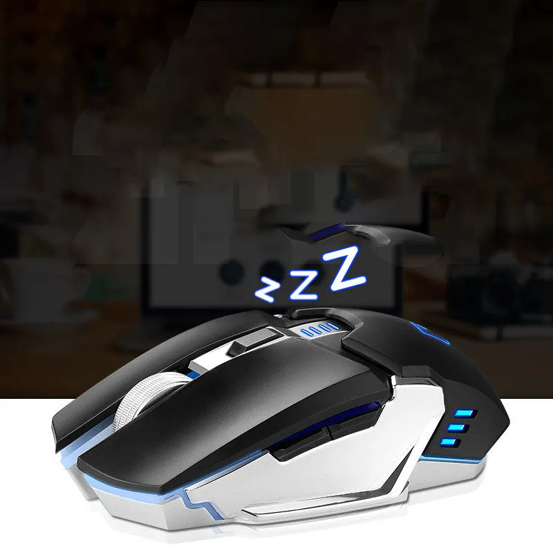 Xinmeng 670 wireless charging keyboard and mouse set with luminous backlight in black and orange colour