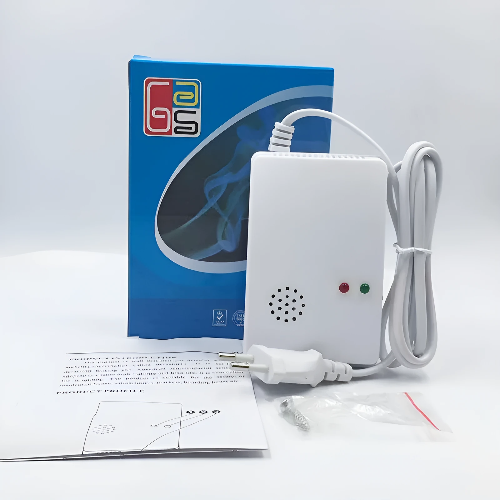 Domestic gas leak alarm wall-mounted for kitchen or hotel use, 110-220V AC, EU or US model