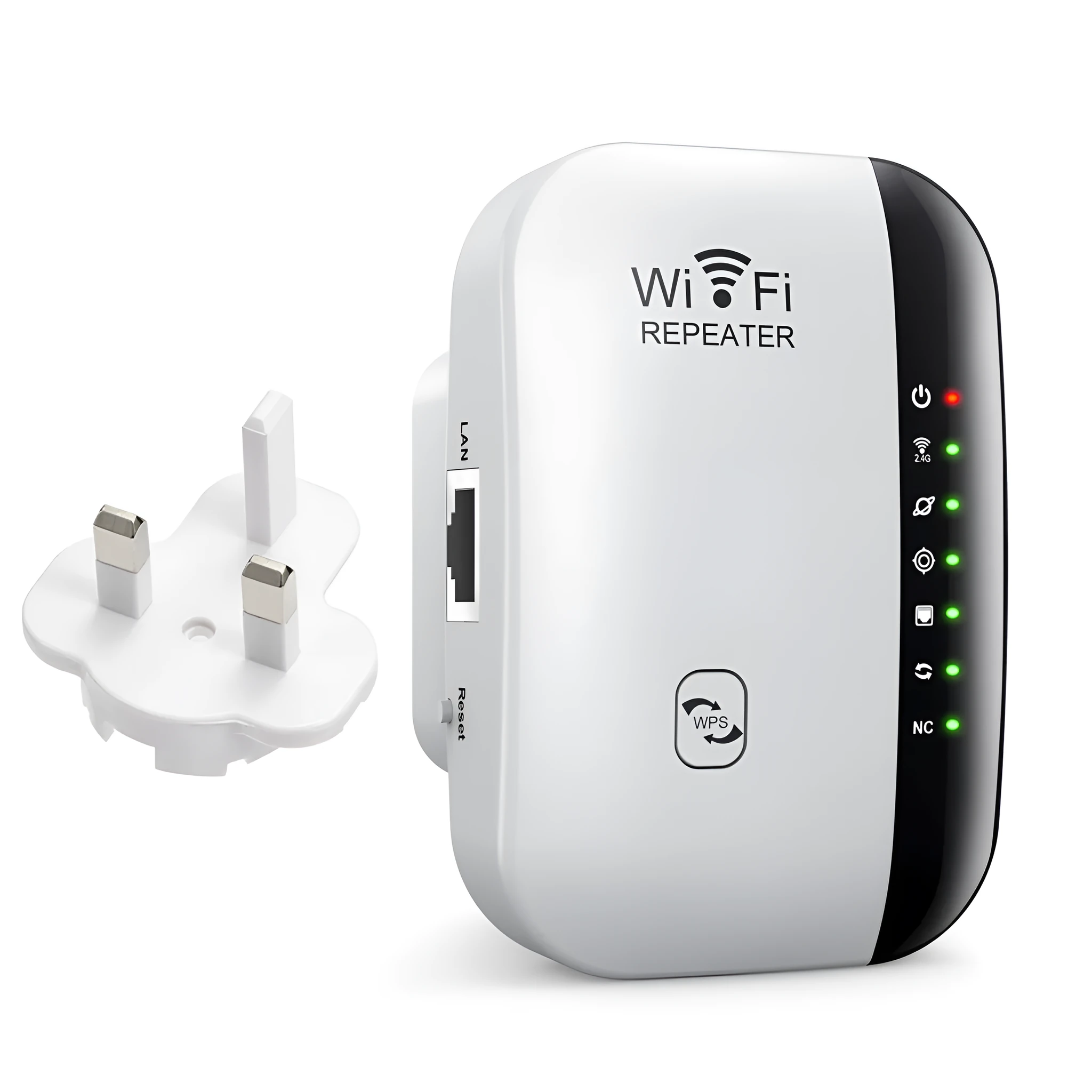WiFi network extender with 10km range, WPS button, 2.4GHz, ABS body, black colour