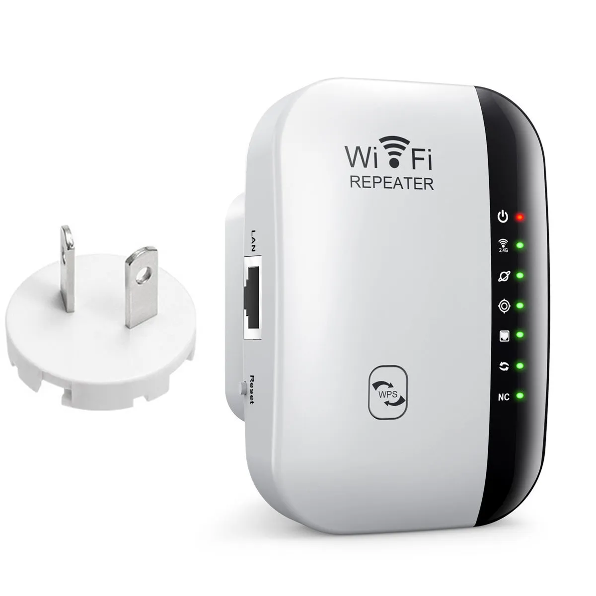 WiFi network extender with 10km range, WPS button, 2.4GHz, ABS body, black colour