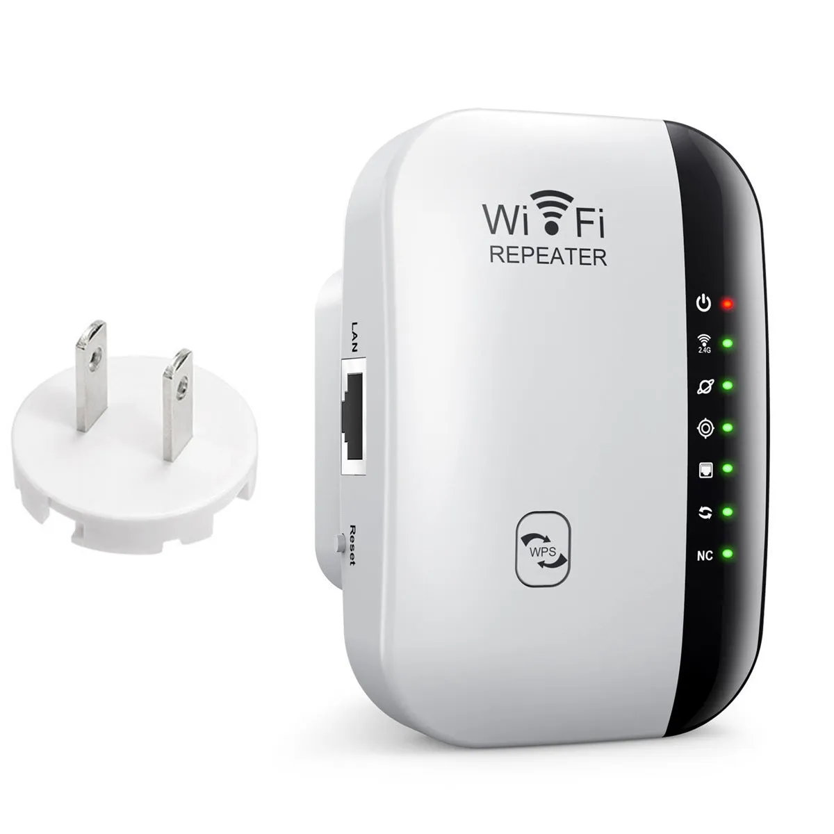 WiFi network extender with 10km range, WPS button, 2.4GHz, ABS body, black colour
