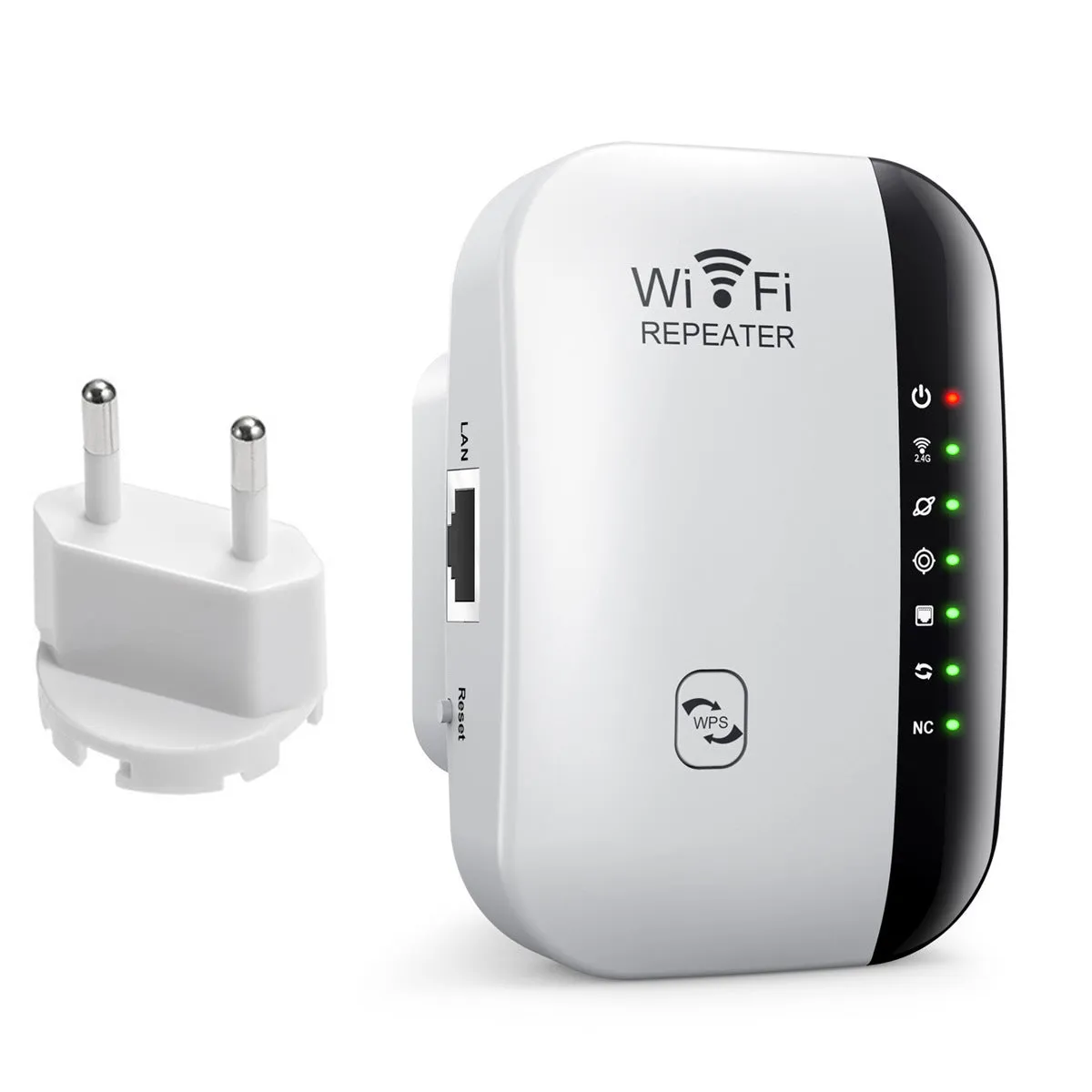 WiFi network extender with 10km range, WPS button, 2.4GHz, ABS body, black colour