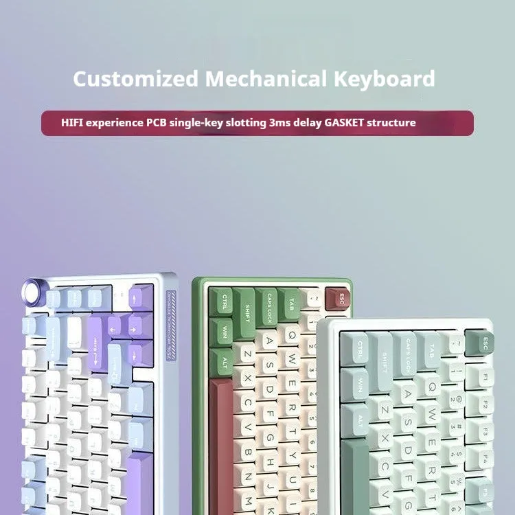 Wireless mechanical keyboard with RGB backlighting and hot-swappable switches in multiple colour options