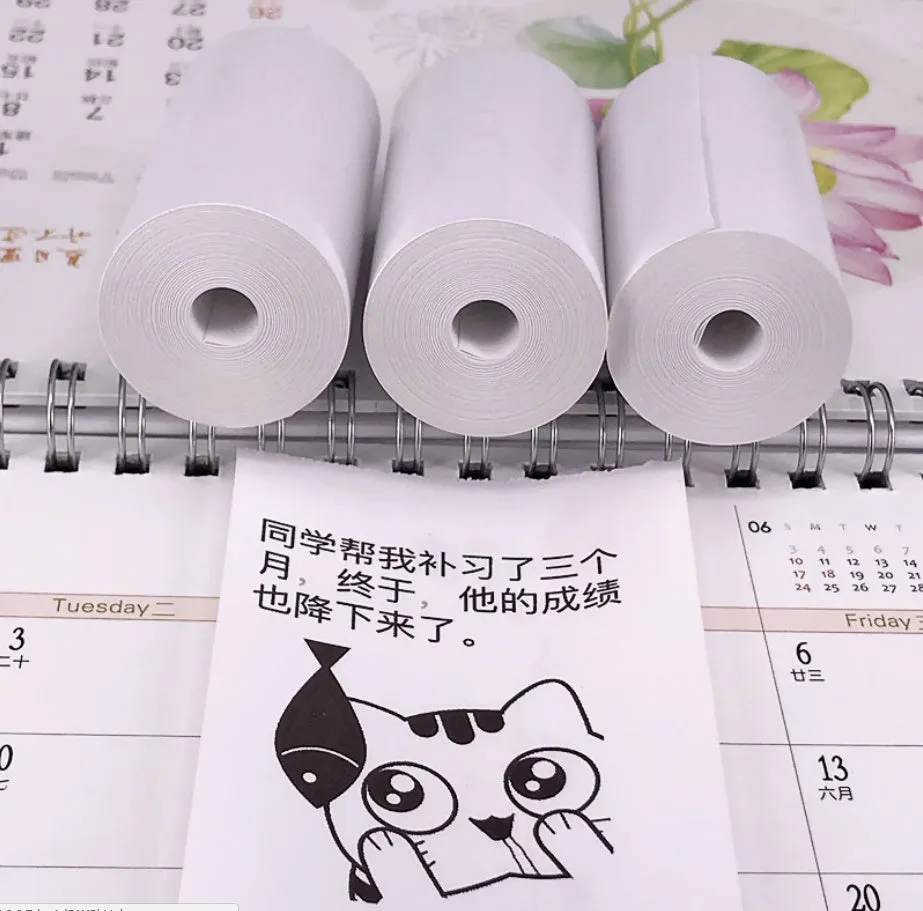 PerPage Mini Wireless Portable Thermal Printer Paper Roll in multiple colour options for stickers and labels