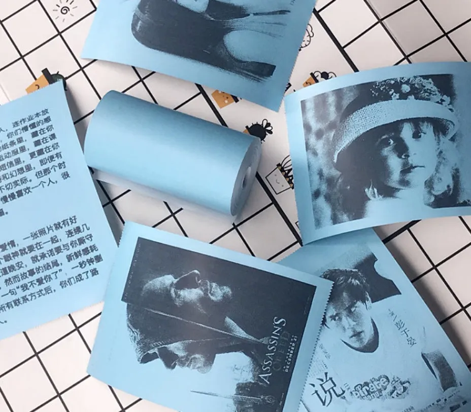 PerPage Mini Wireless Portable Thermal Printer Paper Roll in multiple colour options for stickers and labels