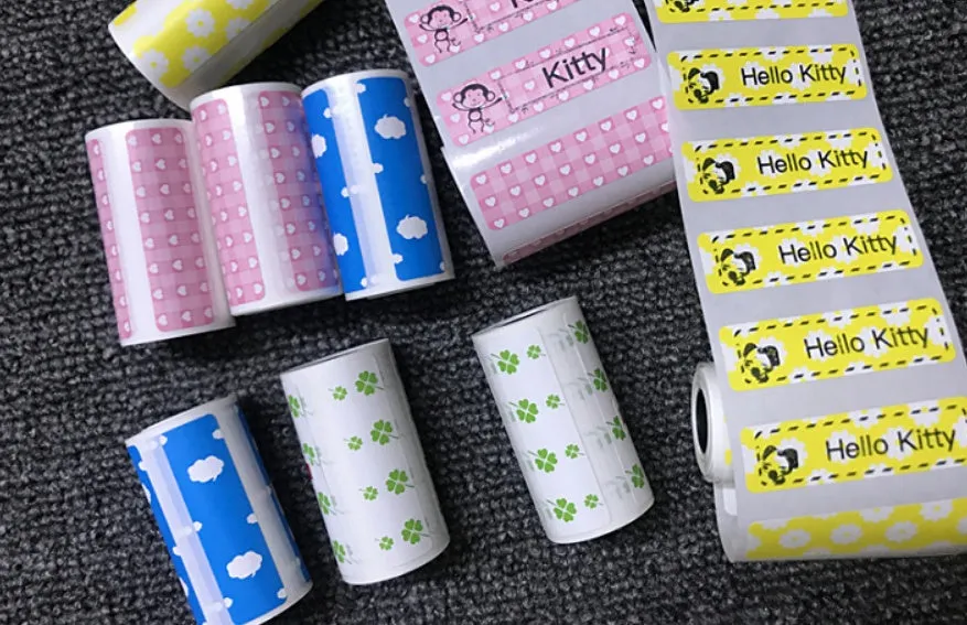 PerPage Mini Wireless Portable Thermal Printer Paper Roll in multiple colour options for stickers and labels