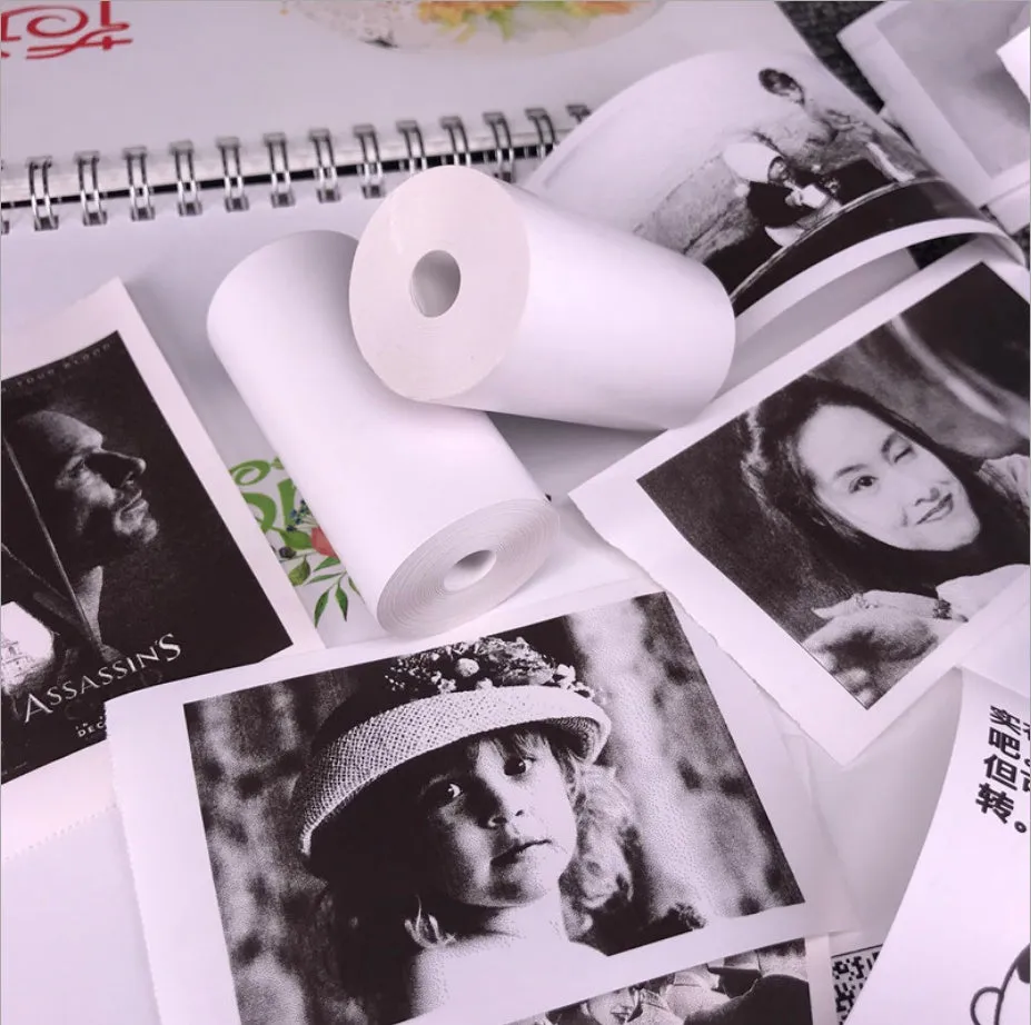 PerPage Mini Wireless Portable Thermal Printer Paper Roll in multiple colour options for stickers and labels