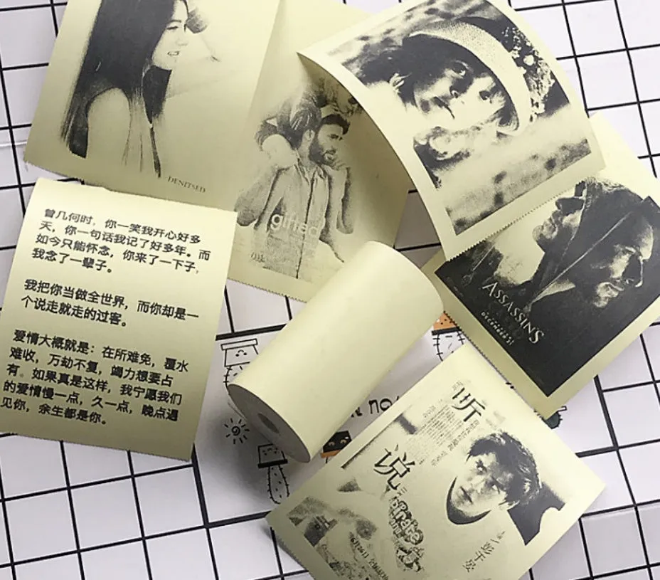 PerPage Mini Wireless Portable Thermal Printer Paper Roll in multiple colour options for stickers and labels
